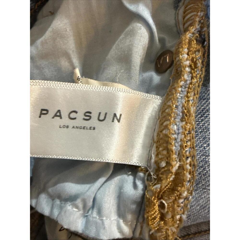 PacSun Light Wash Boho Equestrian Western Cactus‎ Floral Denim Cutoff Shorts 24 - Picture 6 of 12